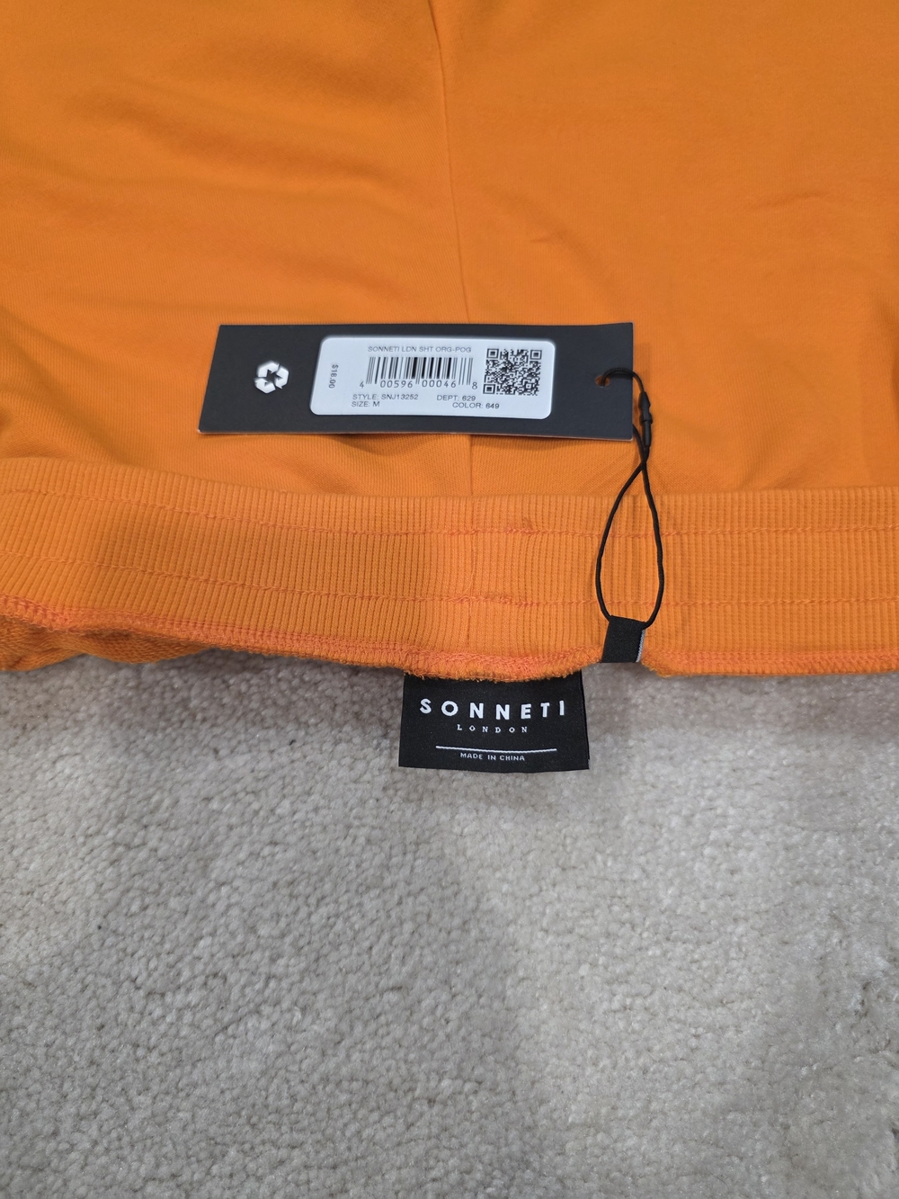 Sonneti London Bright Orange Boys Fleece Short